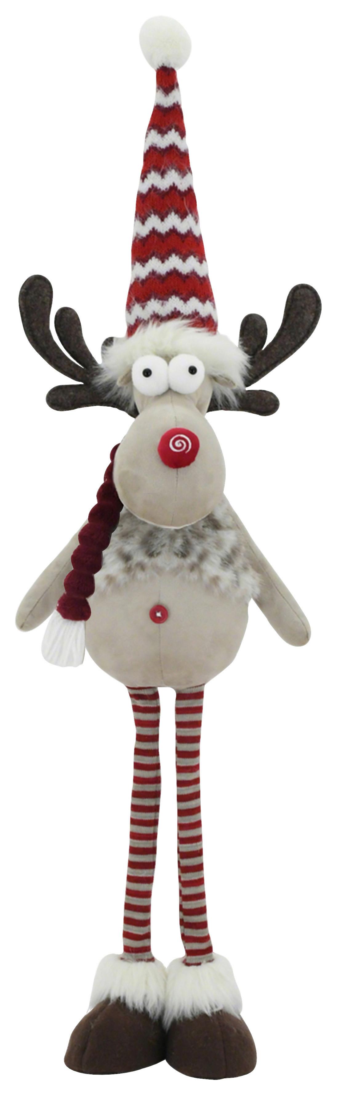 Wichtel Elon Rot/weiss/beigebraun - Weiss/Rot, Konventionell, Kunststoff/Textil (23/85/19cm) - Mömax