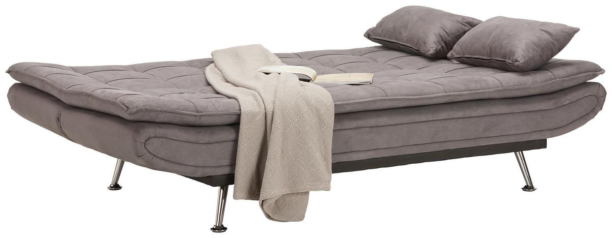 canapé-lit in Grau - gris/couleur argentée, Modern, textile/métal (196/92/98cm) - Mömax