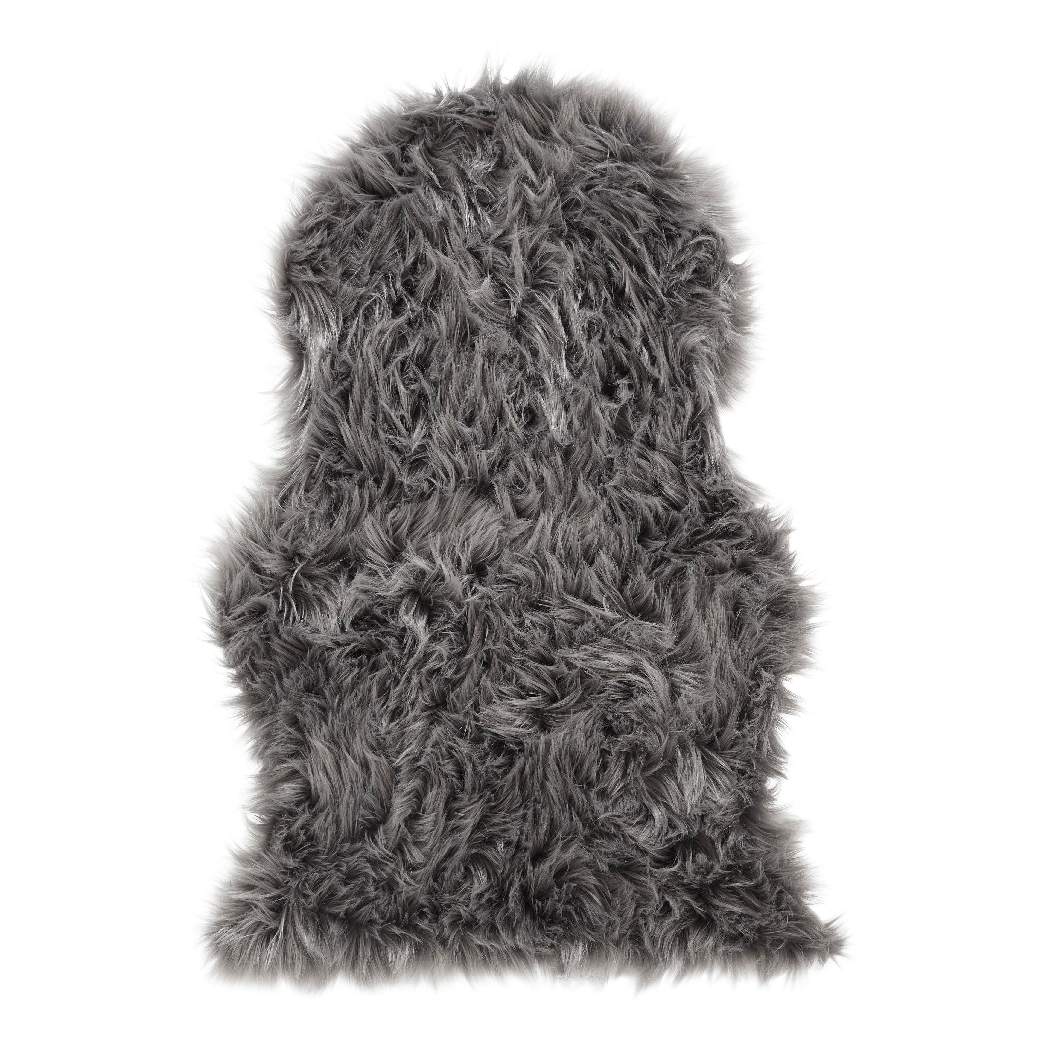 Schaffell in Grau ca. 90x60cm - Grau, MODERN, Textil (90/60cm) - Bessagi Home