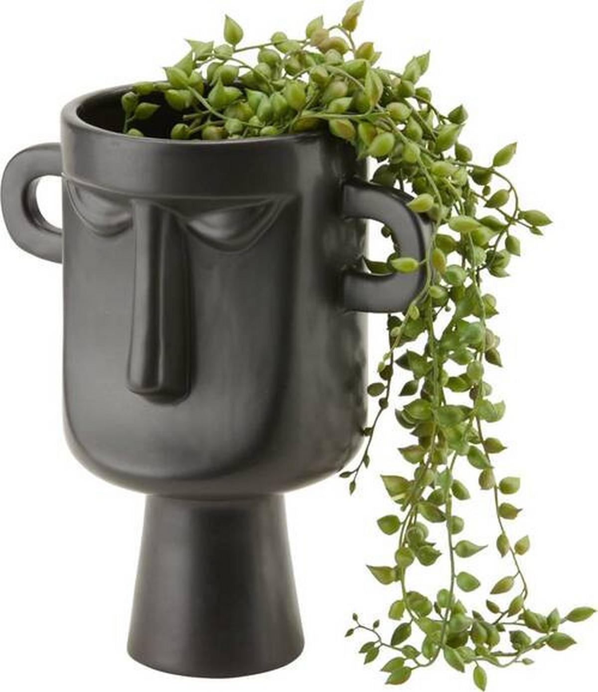 Kaspó Piyso - fekete, Basics, kerámia (20/23/12cm) - Modern Living