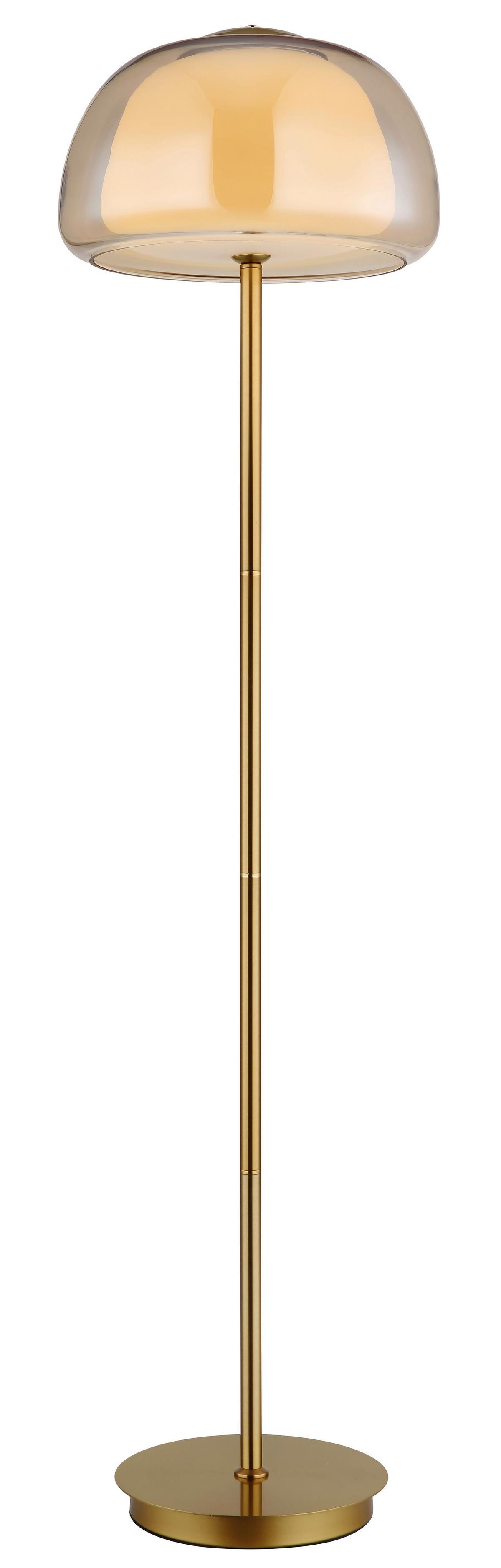 Led Podna Svjetiljka Avila - bijela/zlatne boje, Design, staklo/metal (38/150cm) - Globo
