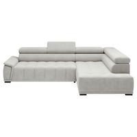 Ecksofa Gremio Rechts - Schwarz/Grauweiss, Modern, Kunststoff/Textil (283/206cm) - Premium Living