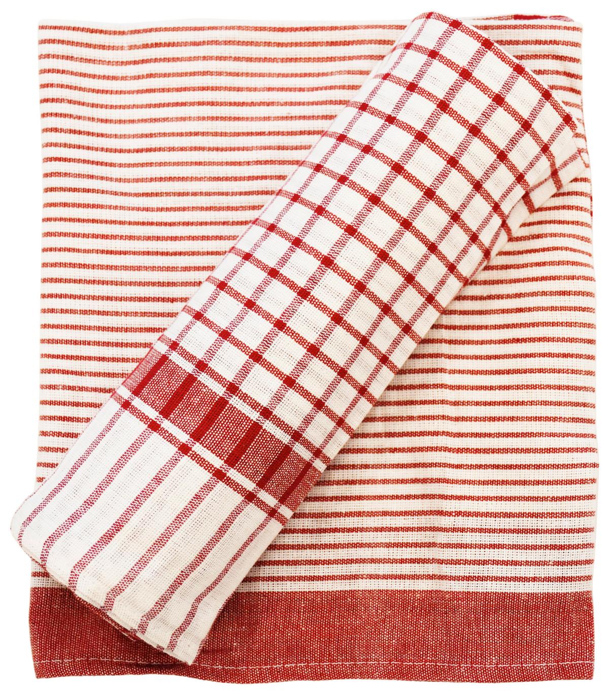 Geschirrtuchset Klaus in diversen Farben, 5er Set - Blau/Rot, Konventionell, Textil (50/70cm) - Modern Living