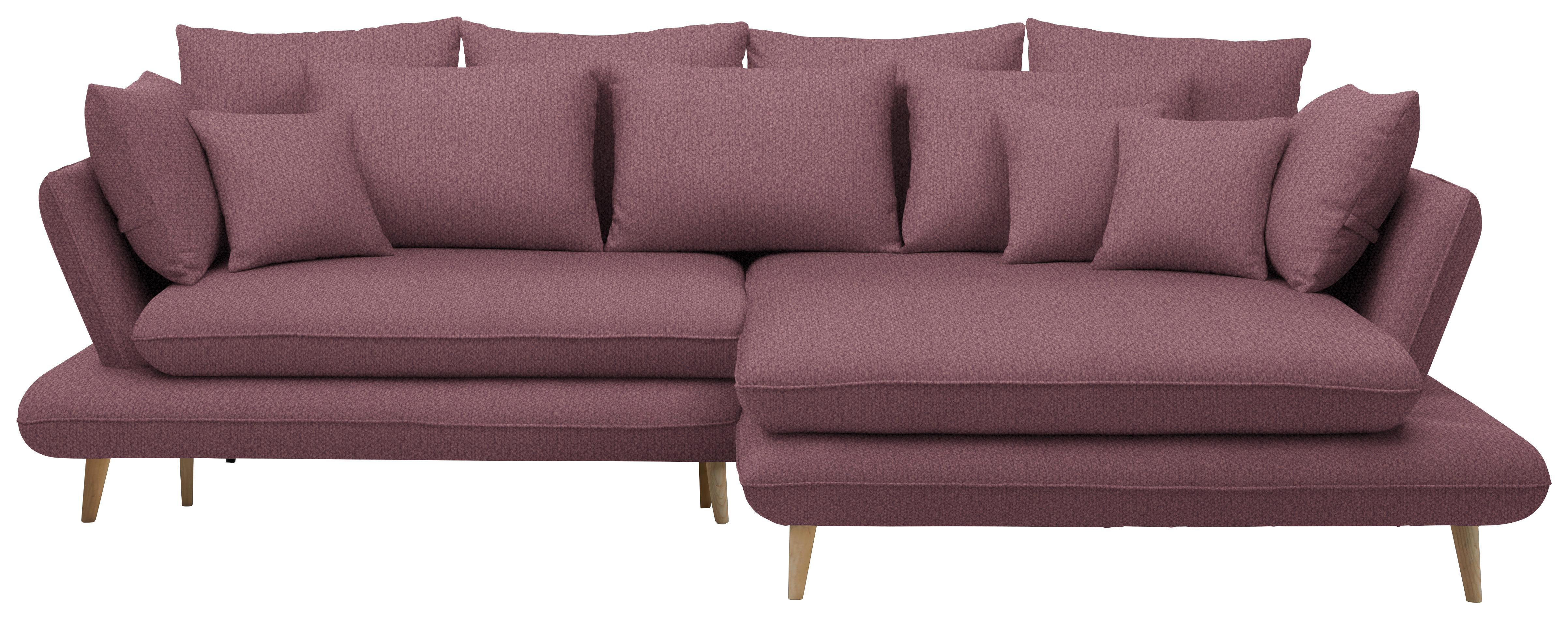 Kutna Garnitura Monte - šljiva/prirodne boje, Romantično / ladanjski, tekstil/drvo (283/181cm) - Premium Living