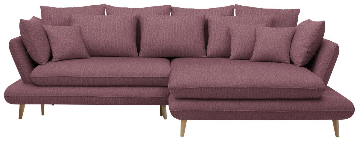 Kutna Garnitura Monte - šljiva/prirodne boje, Romantično / ladanjski, tekstil/drvo (283/181cm) - Premium Living