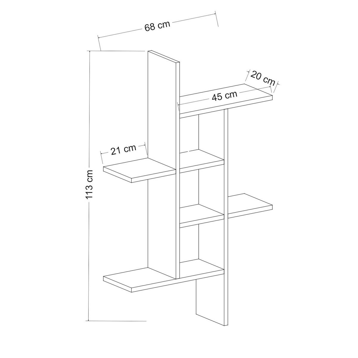 WANDREGAL MADAKASKAR WANDREGAL - Weiss, Design, Holzwerkstoff (68/113/20cm) - Livetastic