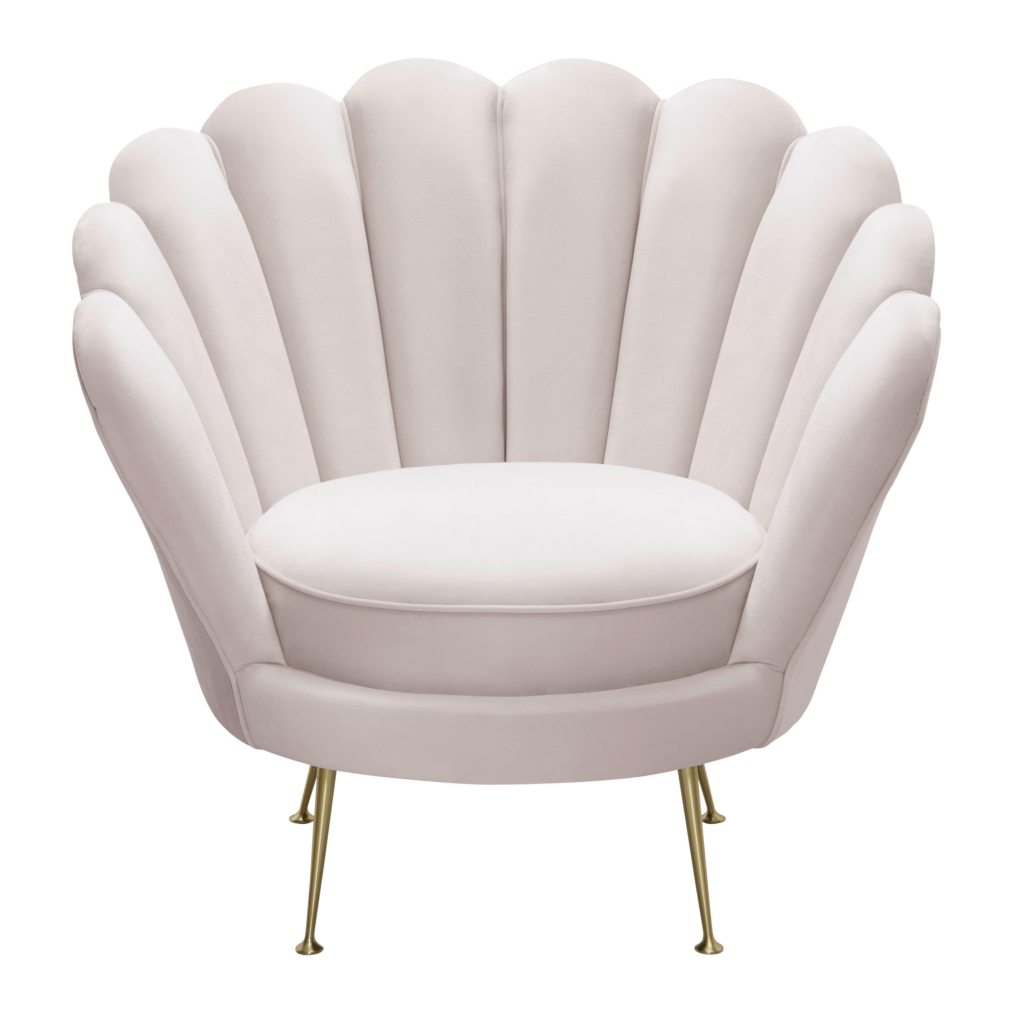 Ohrensessel Beige "Jellina" Samt - Beige/Goldfarben, Modern, Holz/Textil (88/80/83cm) - Bessagi Home