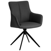 KRZESŁO Z PODŁOKIETNIKAMI YUKI -EXKLUSIV- - czarny, Design, skóra/metal (64/87/60cm) - Novel