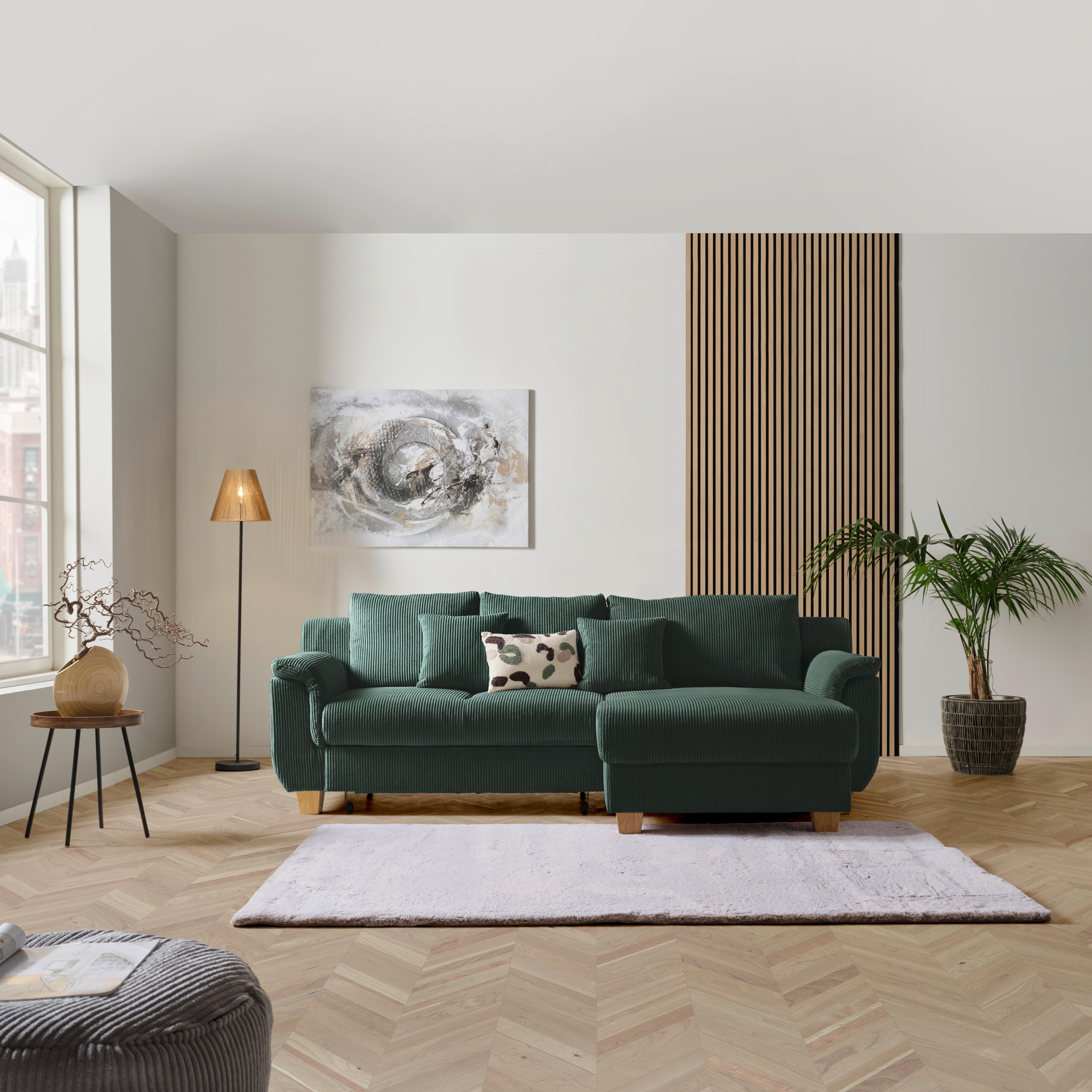 Colţar ALEX - verde, Modern, textil (246/88/156cm)