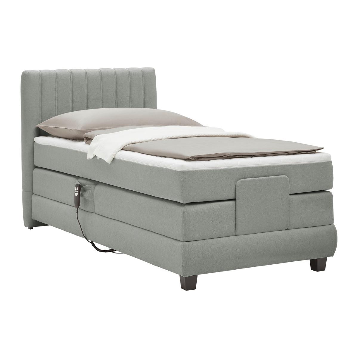 PAT BOXSPRING DIXON - gri, Konventionell, lemn/textil (90/200cm) - Premium Living
