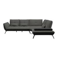 Wohnlandschaft Anthrazit/schwarz - Anthrazit/Schwarz, Modern, Holzwerkstoff/Textil (310/93/250cm) - Premium Living