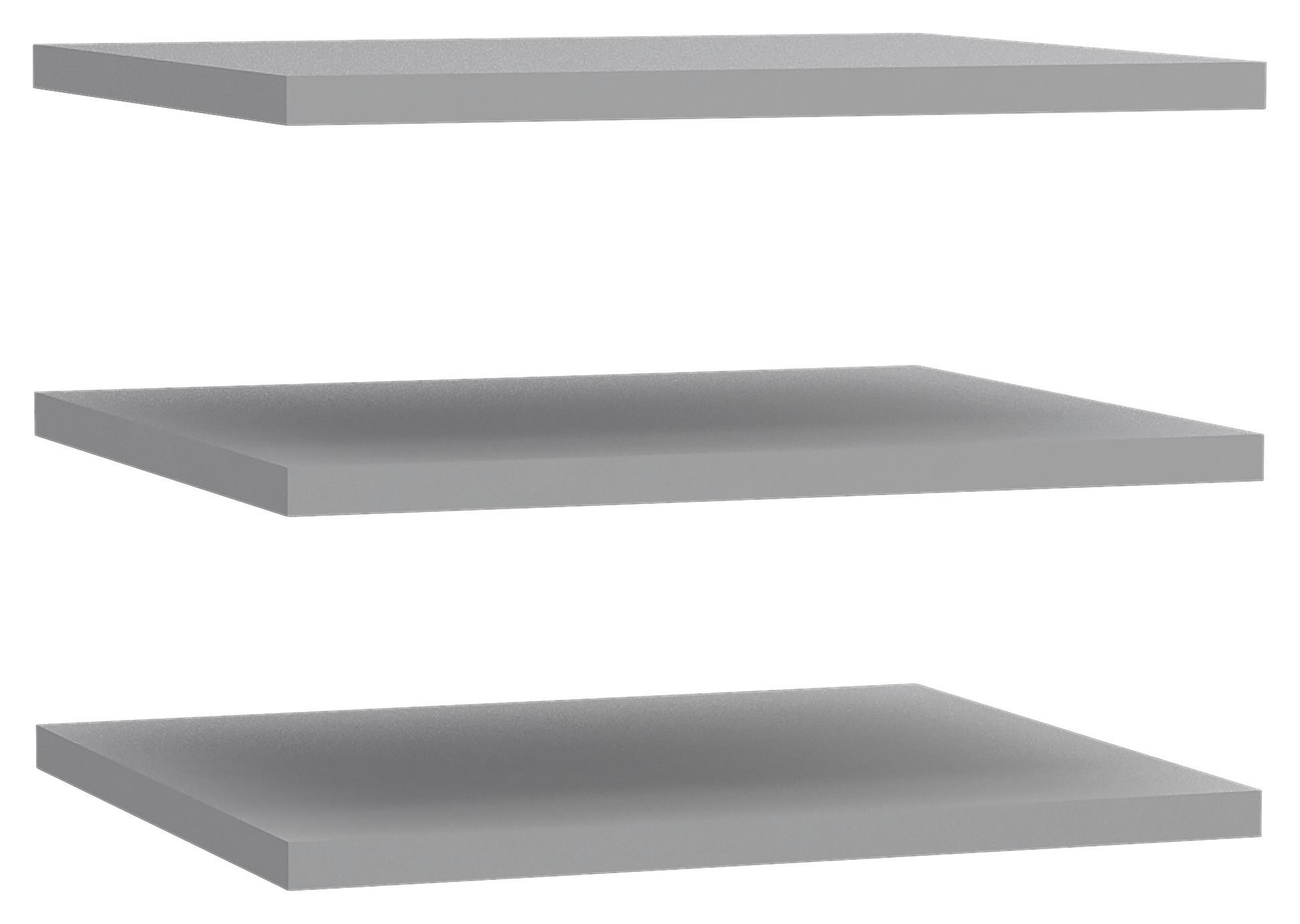 Set Polic Stela - siva, Moderno, leseni material (48/42/3cm) - Mömax