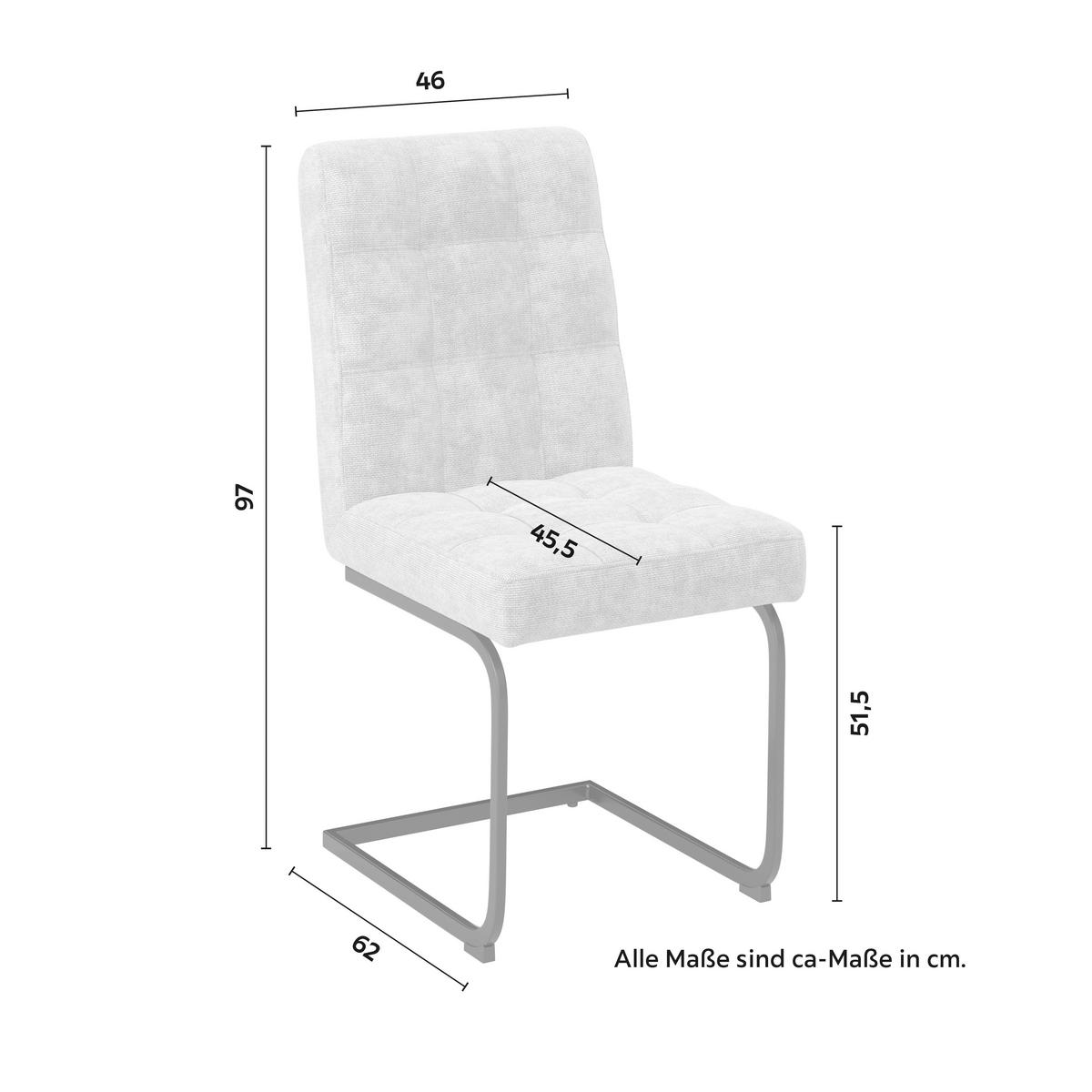 Schwingstuhl Nova Hellgrau Webstoff Gepolstert - Hellgrau/Schwarz, MODERN, Holz/Textil (46/97/62cm) - Bessagi Home