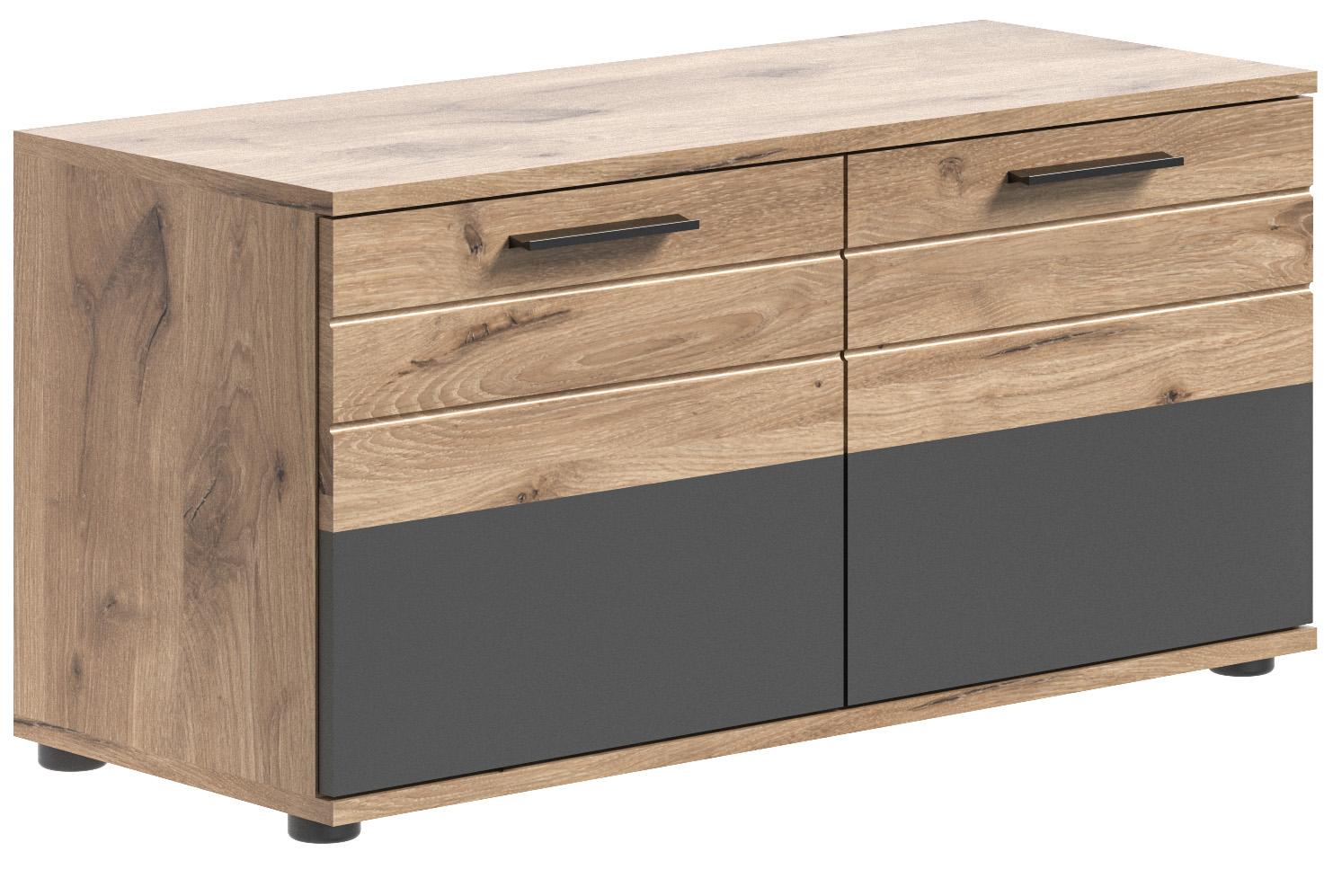GARDEROBENBANK MASON - Eichefarben/Schwarz, MODERN, Holzwerkstoff/Kunststoff (90/45/37cm) - MID.YOU
