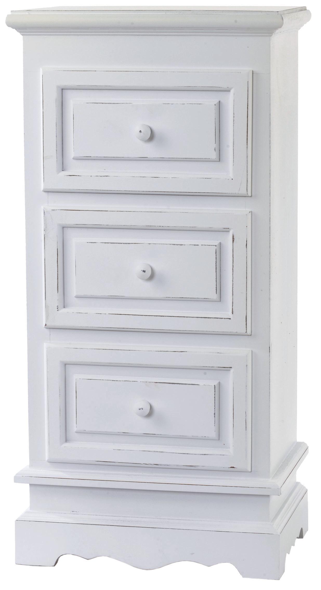 KOMMODE Paulownia Weiß - Weiß, LIFESTYLE, Holz/Holzwerkstoff (34/64/23cm)