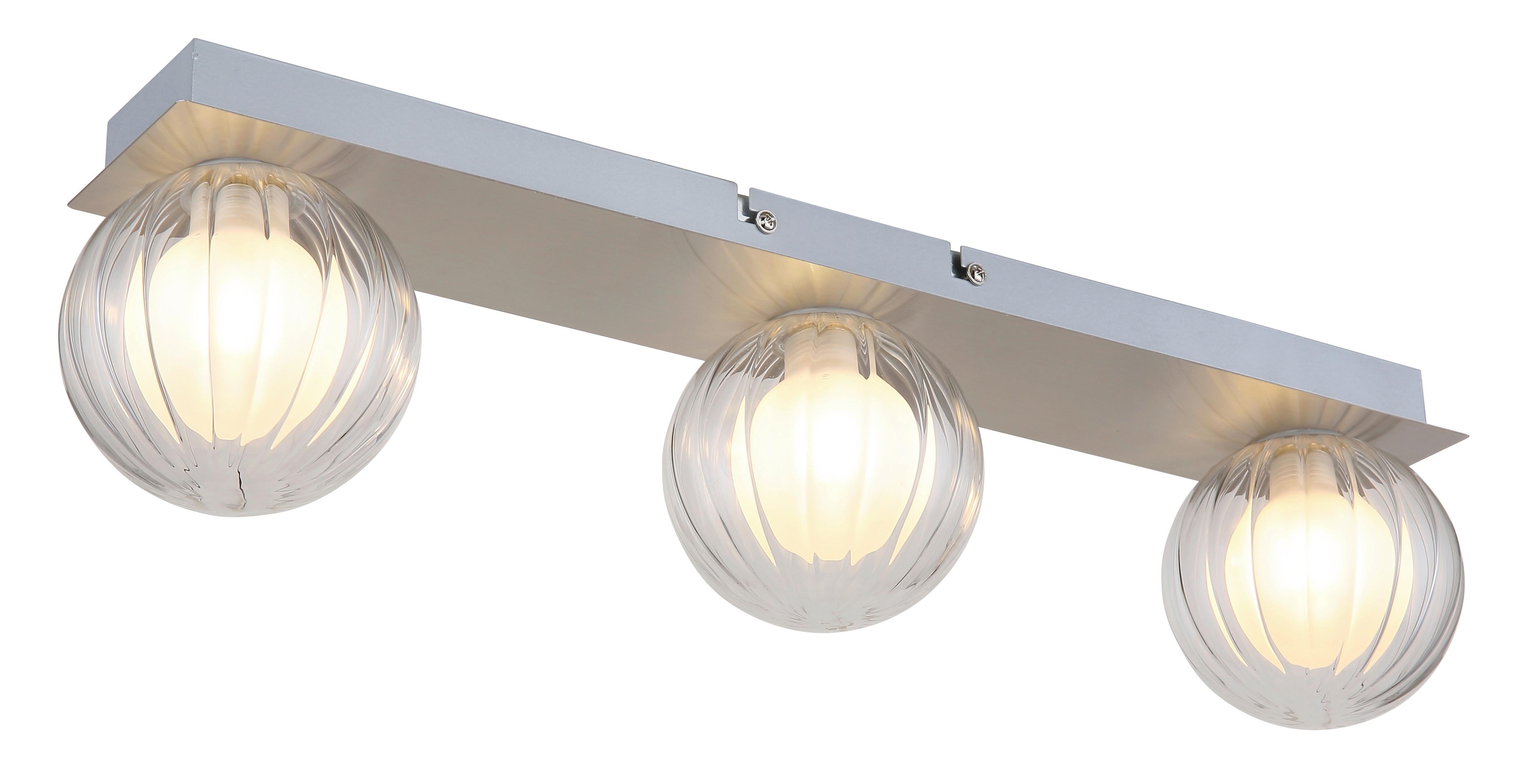 BADEZIMMER-DECKENLEUCHTE 41928-3N - Klar, Konventionell, Glas/Metall (50/10/12,5cm) - Globo