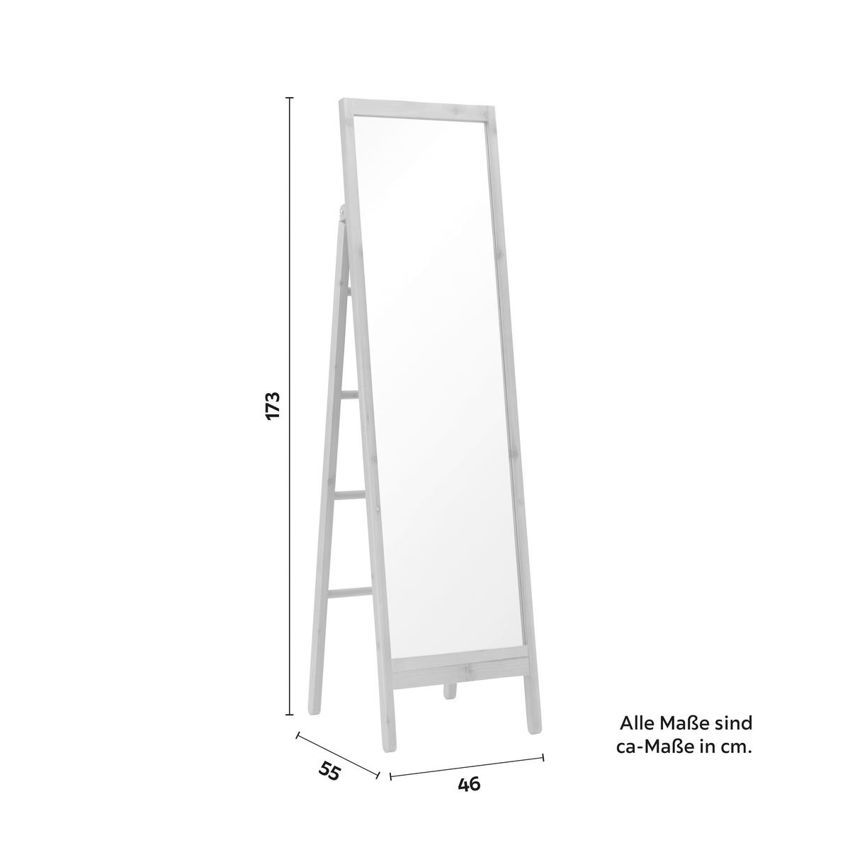 Spiegel Milias Natur/ Echtholz ca. 46x173x55 cm - Naturfarben, MODERN, Glas/Holz (46/173/55cm) - Bessagi Home