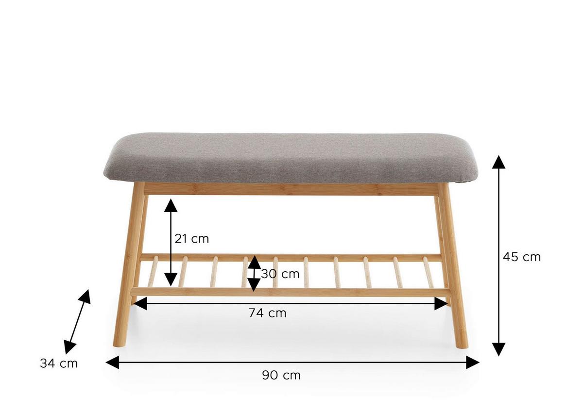 SITZBANK KLEINMÖBEL - Grau, Design, Holzwerkstoff/Textil (90/45/34cm) - MID.YOU
