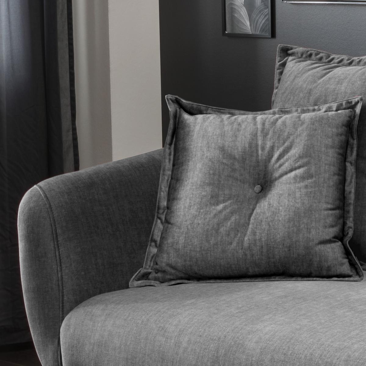 3-Sitzer-Sofa Baggio Grau Velours - Schwarz/Grau, MODERN, Holz/Textil (236/94/103cm) - Livetastic