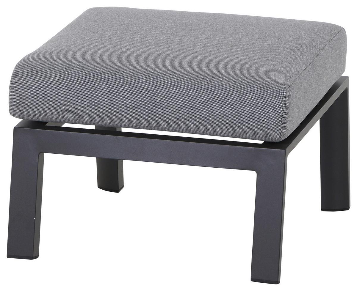 Loungehocker Valencia Anthrazit - Dunkelgrau/Anthrazit, Basics, Textil/Metall (60/43/59cm) - Siena Garden