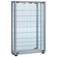 Hängevitrine Vitrosa ca. 59x91x18 cm Silberfarben - Silberfarben/Schwarz, MODERN, Glas/Holzwerkstoff (59/91,3/18cm) - MID.YOU
