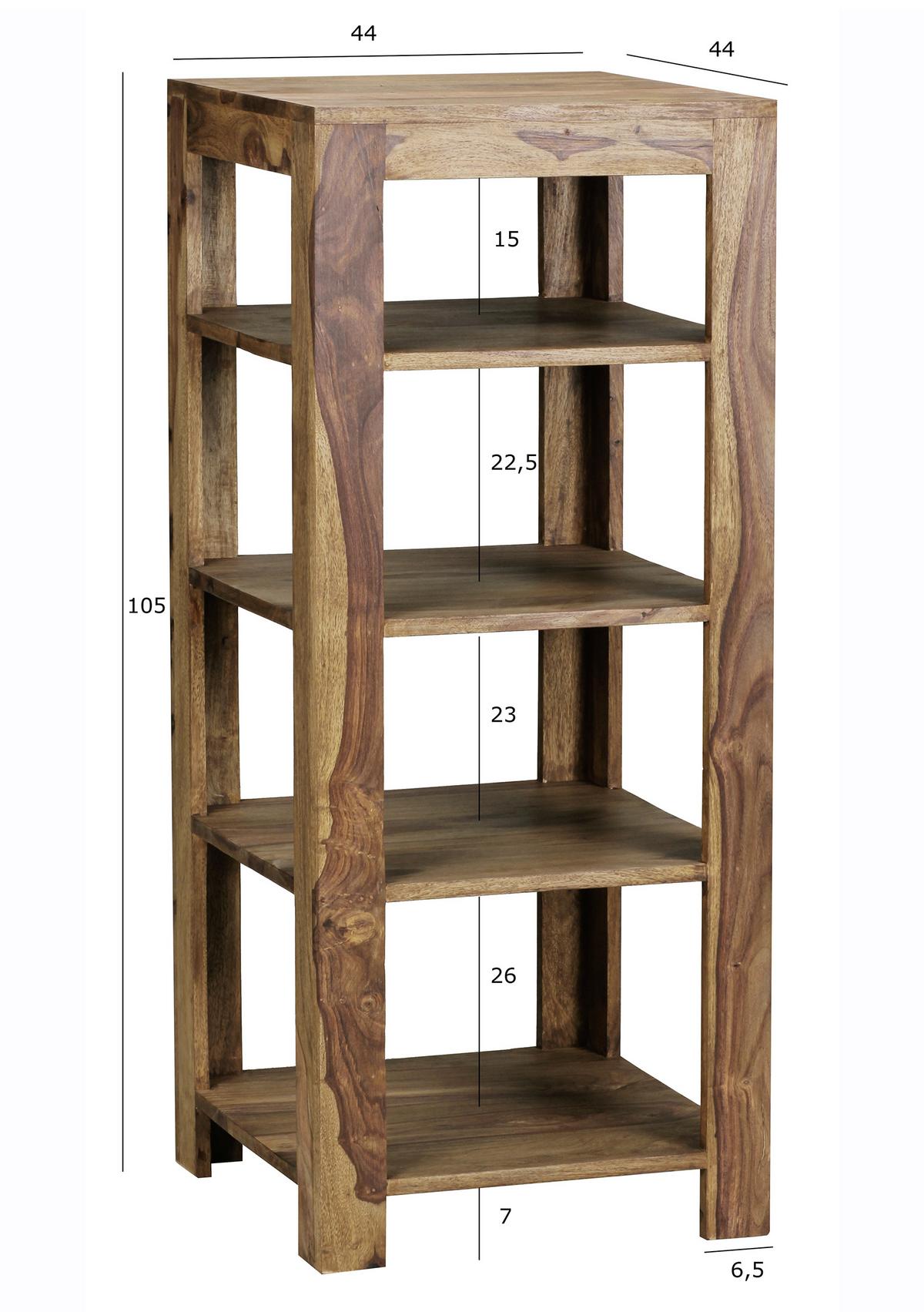 Regal Mumbai - barve indijskega rožnega lesa, Moderno, les (44/105/44cm) - MID.YOU