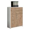 Aktenschrank Office Edition Weiß/Eichefarben - Eichefarben/Weiß, MODERN, Holzwerkstoff (84,5/114/33cm) - MID.YOU