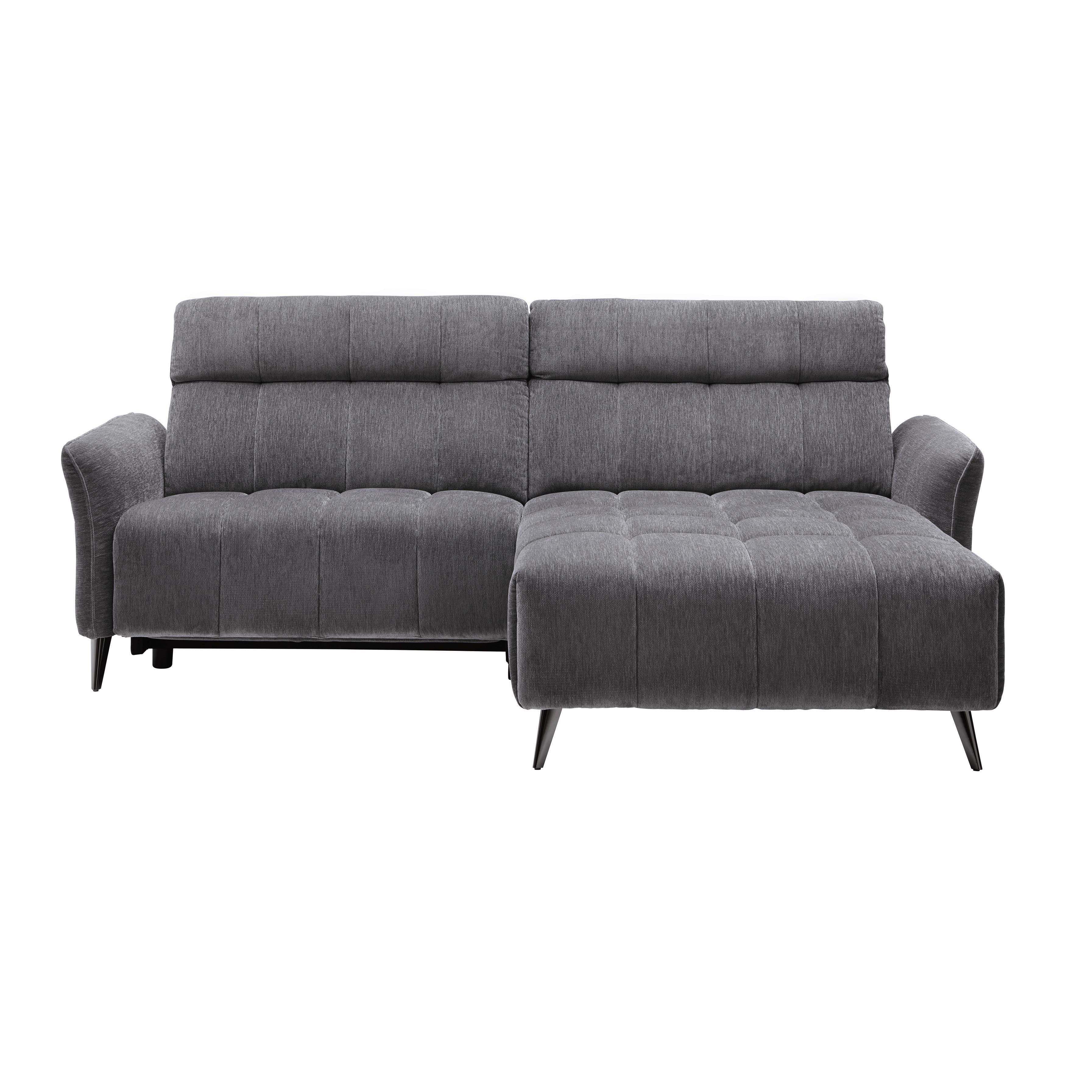 Ecksofa Pisa Anthrazit - Anthrazit/Schwarzchrom, MODERN, Holz/Textil (248/173cm) - Mömax