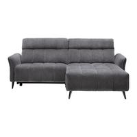 Ecksofa Pisa Anthrazit - Anthrazit/Schwarzchrom, MODERN, Holz/Textil (248/173cm) - Mömax