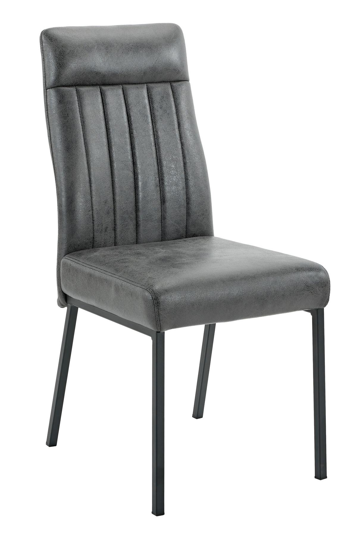 STUHL-SET CATANIA II S 4ER-SET - Anthrazit/Schwarz, MODERN, Textil/Metall (44/96/62cm) - MID.YOU