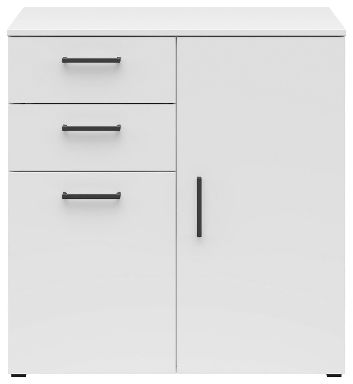 Kommode Multistauraum Weiss - Weiss/Anthrazit, Modern, Holzwerkstoff/Kunststoff (80/83/52cm) - Premium Living