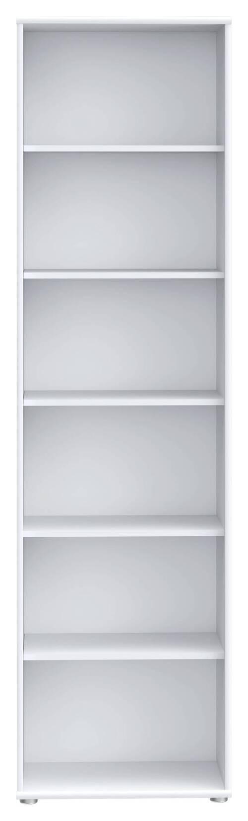 Regal Tempra 2, Bela - bela/barve aluminija, Konvencionalno, leseni material (54/198/35cm) - Mömax