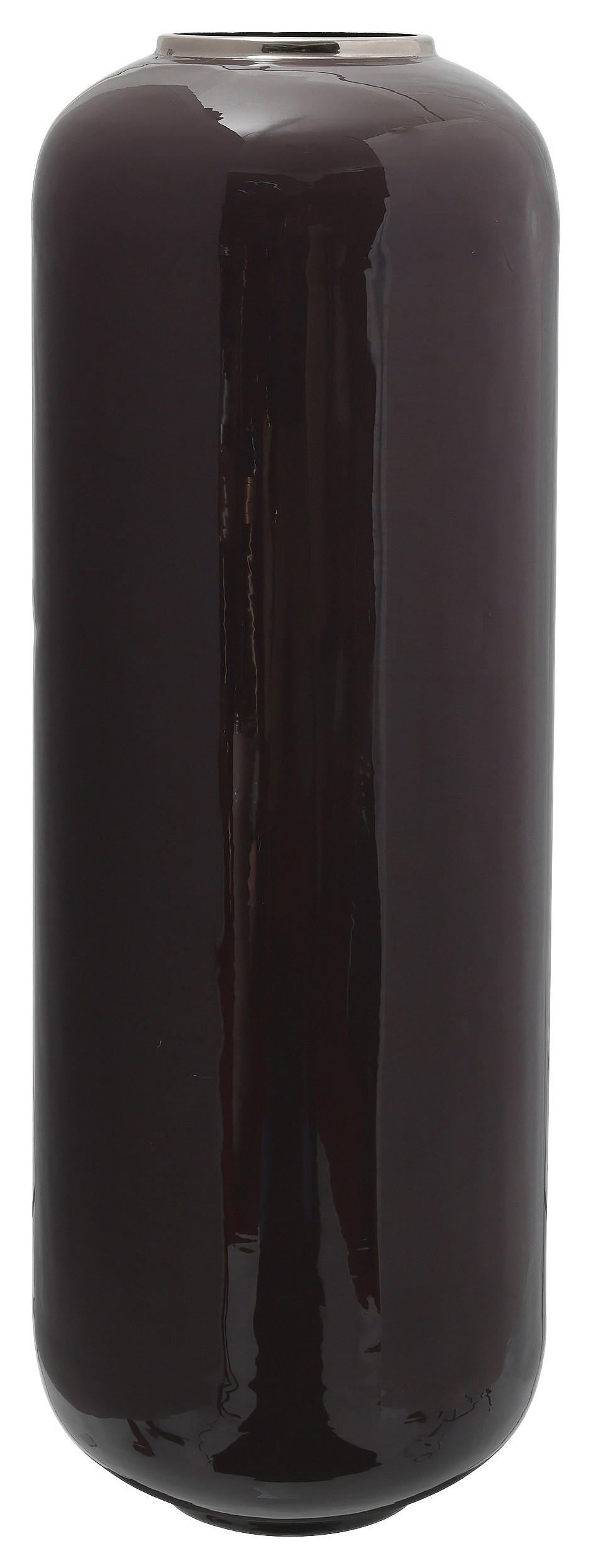 BODENVASE ART DECO 195 - Lila/Silberfarben, Trend, Metall (24/69cm) - Kayoom