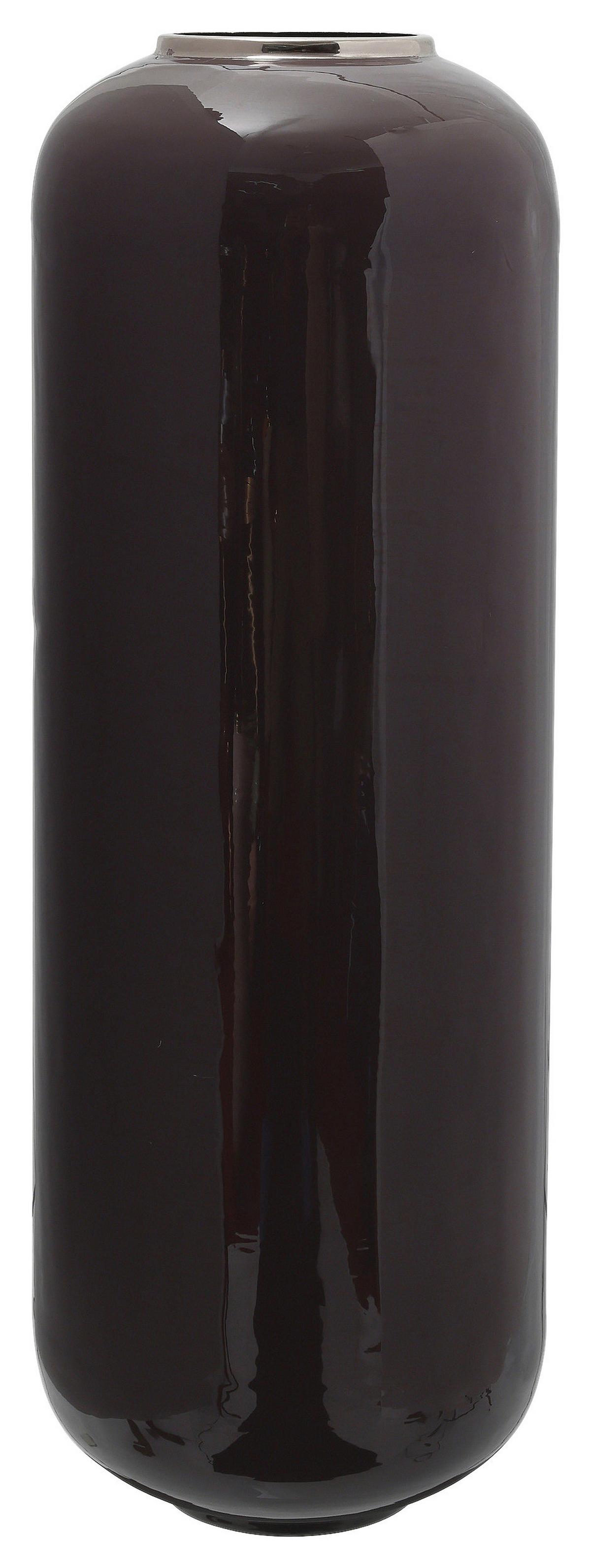 BODENVASE ART DECO 195 - Lila/Silberfarben, Trend, Metall (24/69cm) - Kayoom