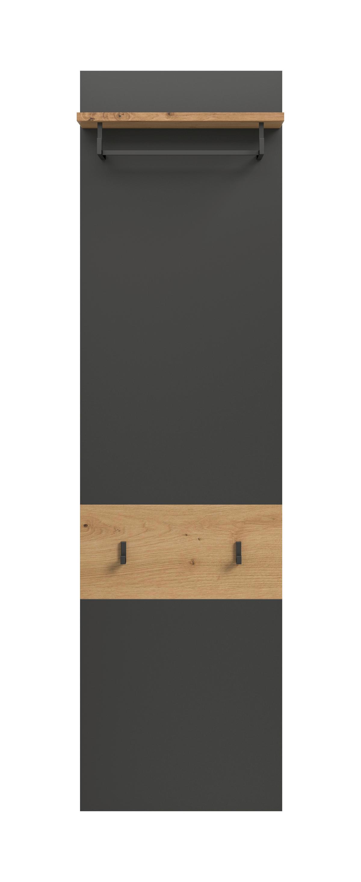 Garderobni Panel Canu, Siva, Barva Hrasta - hrast artisan, Design, leseni material (45/165/29cm) - Livetastic