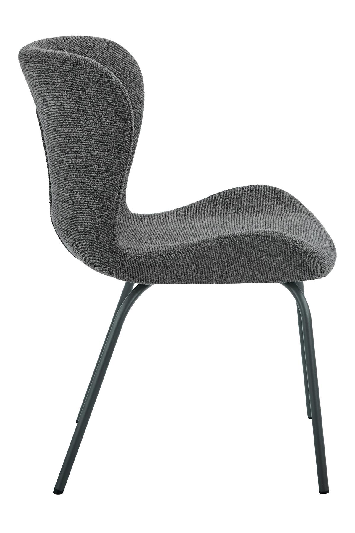 STUHL-SET LAGOS S 2ER-SET - Anthrazit/Grau, MODERN, Textil/Metall (50/83,5/60cm) - MID.YOU