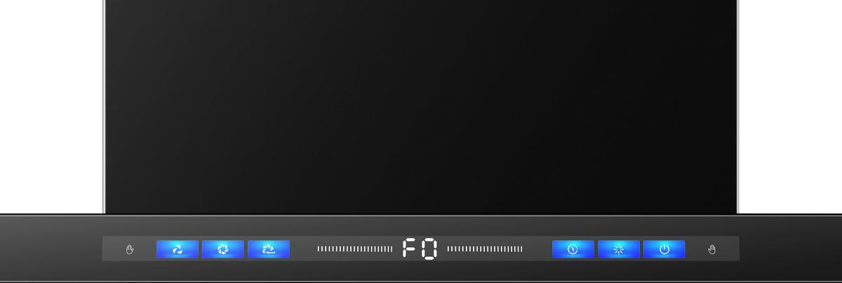 Dunstabzugshaube WS55-90 Schwarz - Schwarz, Basics, Glas/Metall (90/79,2-118,2/37cm) - PKM