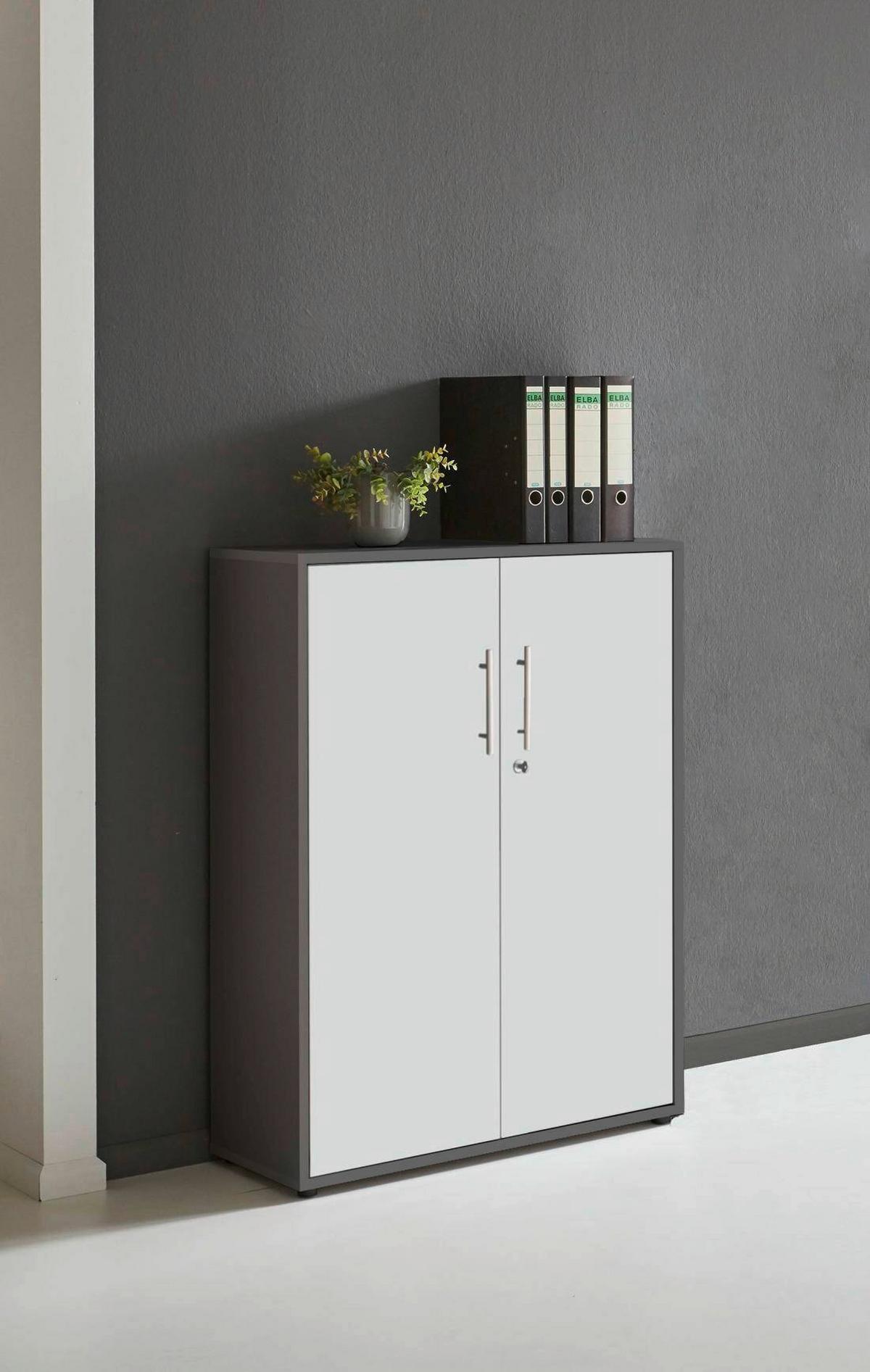 AKTENSCHRANK OFFICE EDITION - Anthrazit/Weiß, MODERN, Holzwerkstoff (84,4/113,6/33cm) - MID.YOU
