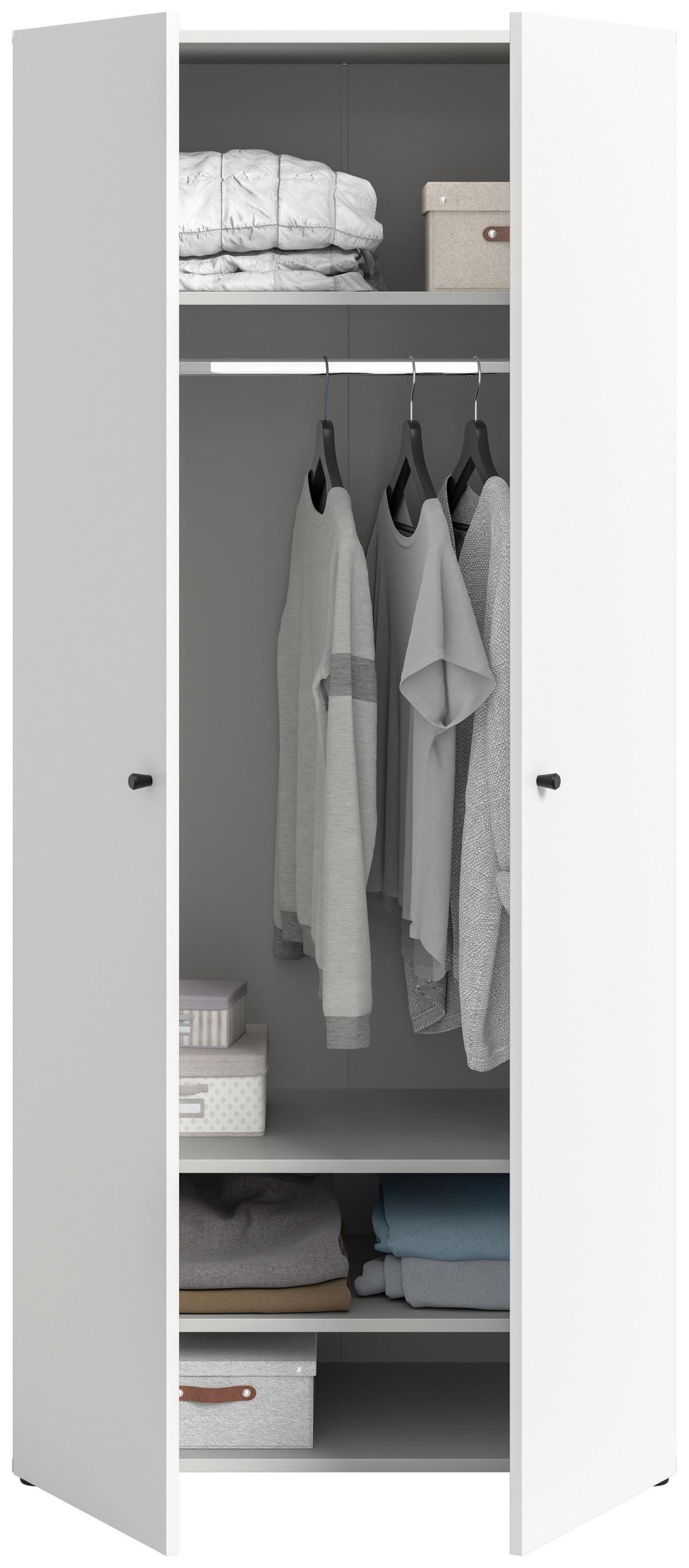 Drehtürenschrank DARWIN ca. 80x176x51cm Weiß - Schwarz/Weiß, MODERN, Holzwerkstoff/Kunststoff (80/176/51cm) - MID.YOU