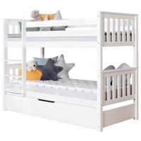 Pograd Sammy, Bela, Masivno, Pomožno Ležišče - bela, Moderno, les (90/200cm) - MID.YOU