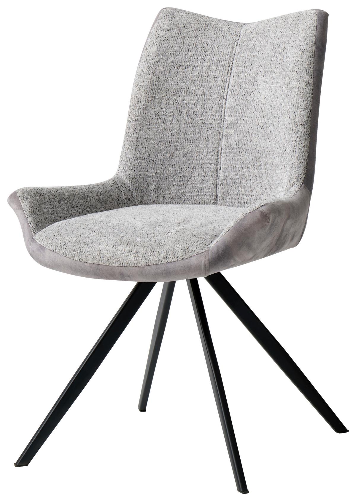 Stolica Sally - svijetlo siva/crna, Moderno, metal/tekstil (63/56/86cm) - Modern Living