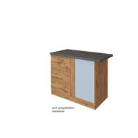 Held Eckunterschrank ca. 110 cm Eiche/Anthrazit - Chromfarben/Eichefarben, MODERN, Holzwerkstoff/Metall (110/85/60cm) - Held