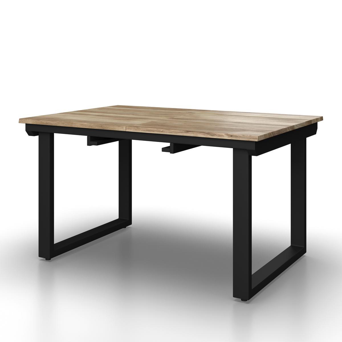 STÓŁ ROZSUWANY MALMO - kolor naturalny/czarny, Modern, metal/drewno (140-180/90/76cm) - Bessagi Home
