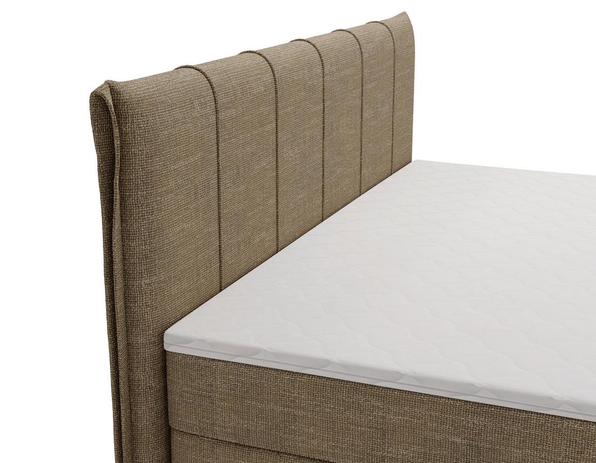 Boxbett Veloria Braun ca. 180x200cm - Beige/Schwarz, KONVENTIONELL, Textil/Metall (180/200cm) - Based