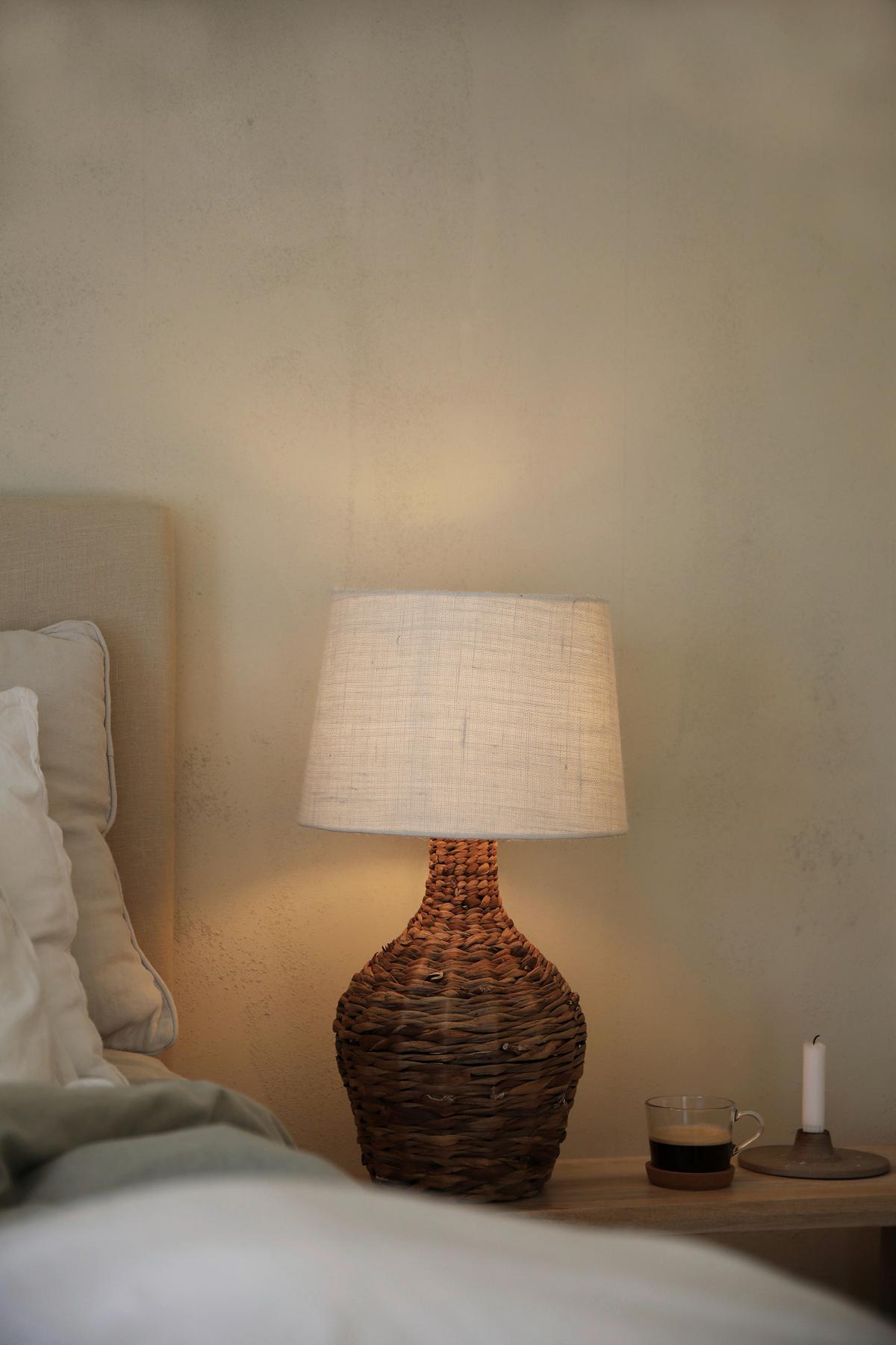 Tischleuchte Paglia max. 40 Watt - Naturfarben/Weiß, Basics, Naturmaterialien (32/32/58cm) - Markslöjd