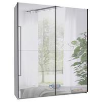 Schwebetürenschrank Noemi Weiß - Schwarz/Weiß, KONVENTIONELL, Glas/Holzwerkstoff (215/210/60cm) - Mömax