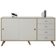 Sideboard in Weiß - Silberfarben/Weiß, MODERN, Holzwerkstoff/Metall (160/88,5/40cm) - Modern Living Sideboard in Weiß - Silberfarben/Weiß, MODERN, Holzwerkstoff/Metall (160/88,5/40cm) - Modern Living