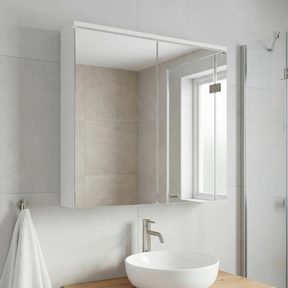 Spiegelschrank Flonali - Weiss, Trend, Glas/Holzwerkstoff (54/61/20cm) - MID.YOU