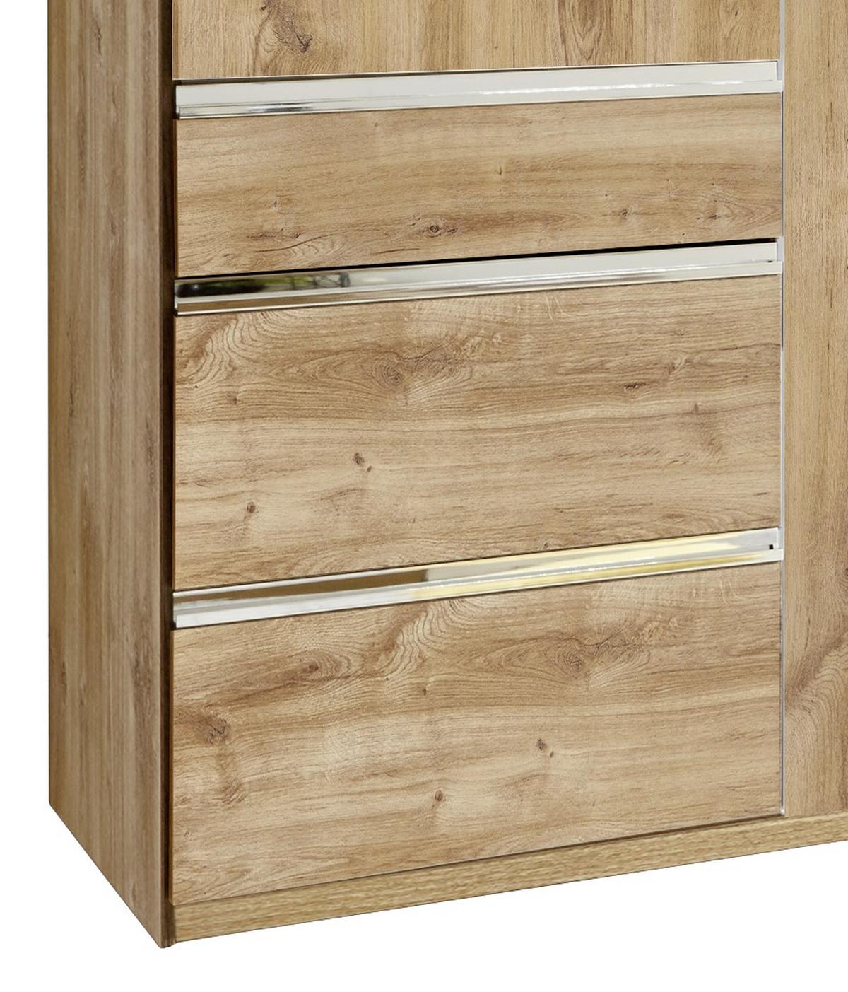 Ormar S Klasičnim Vratima Level 36a - boje hrasta/boje kroma, Moderno, drvni materijal/metal (250/216/58cm) - Modern Living