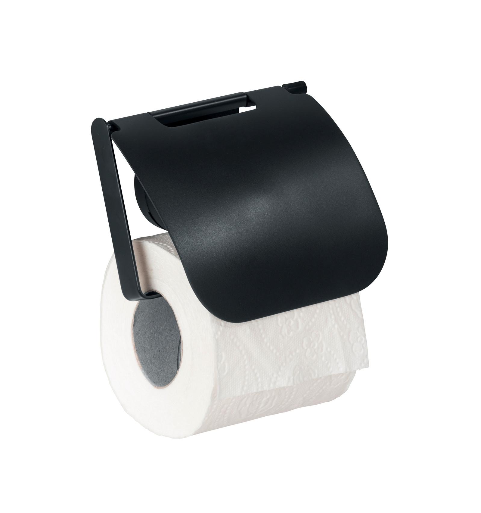 Suport hârtia igienică Pavia - negru, Modern, metal (13/12/3cm) - Wenko